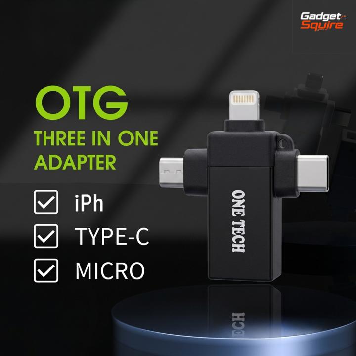 ONE TECH 3 In One OTG USB adapter With High Speed Transfer