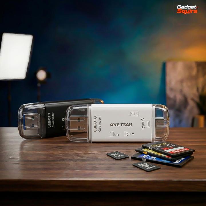 One Tech 6-in-1 Universal USB/OTG Card Reader | Type-C, Micro ,USB |SD and TF Card Support